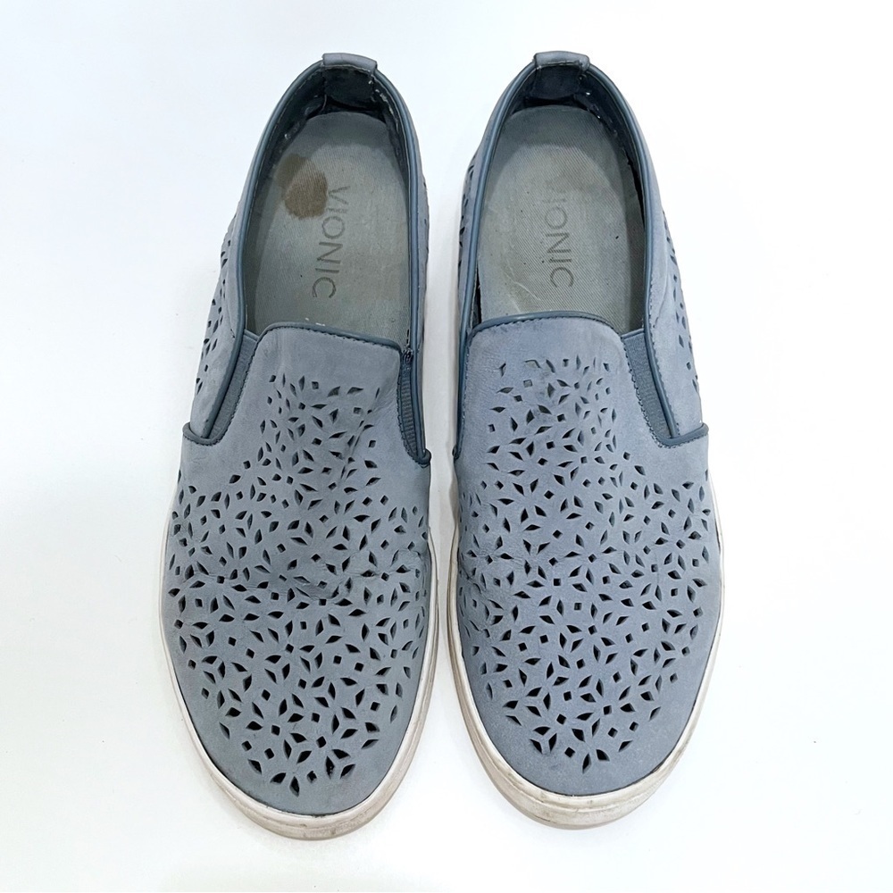 Vionic Splendid Midi Perf Suede Slip-On Blue Size… - image 2